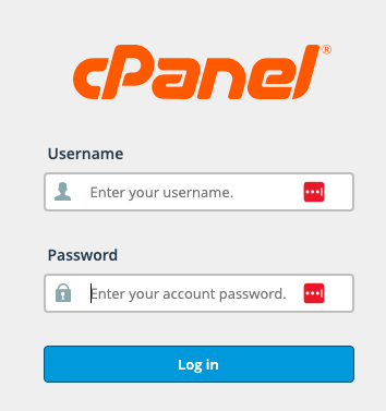 cPanel Login Page