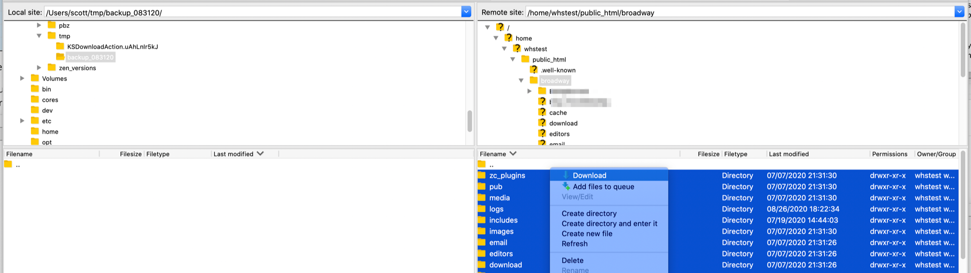 Filezilla Backup