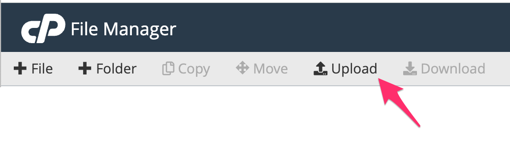 File Manager Upload button