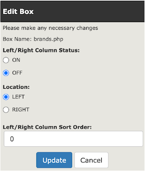 Layout Boxes Controller Edit