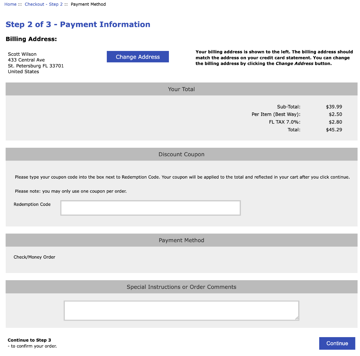 Payment Page