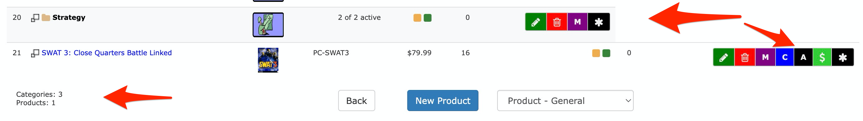 Products and Categories same level