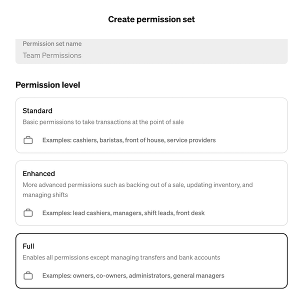Square Permissions